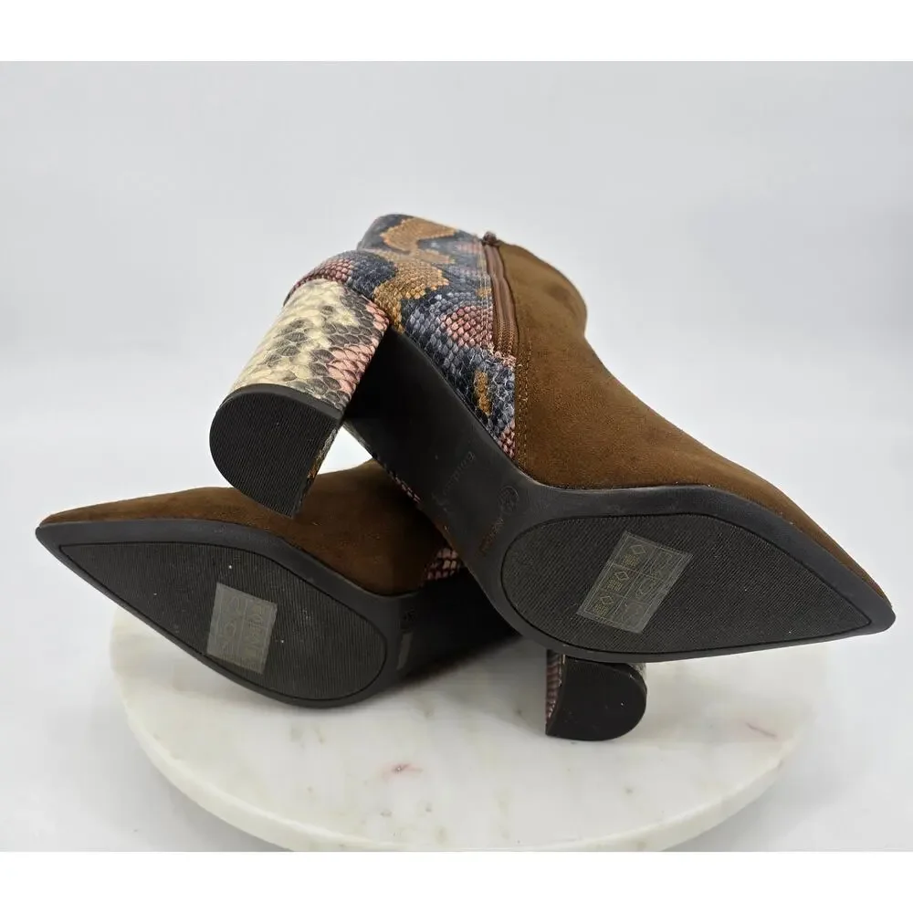 Bamboo‎ Faux Suede and Snake Skin Boots